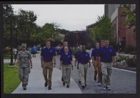 Photograph of Air Force ROTC cadets practicing drill at Leadership Lab